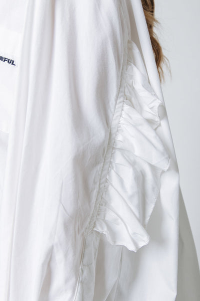 Colourful Rebel Vicky Ruffle Oversized Blouse | Off white 