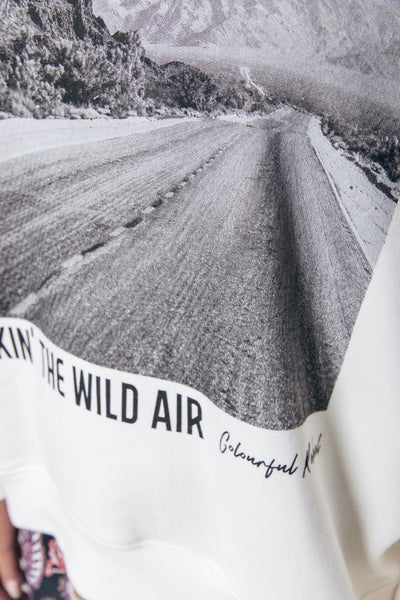 Colourful Rebel Wild Air Dropped Shoulder Sweat | Off white 