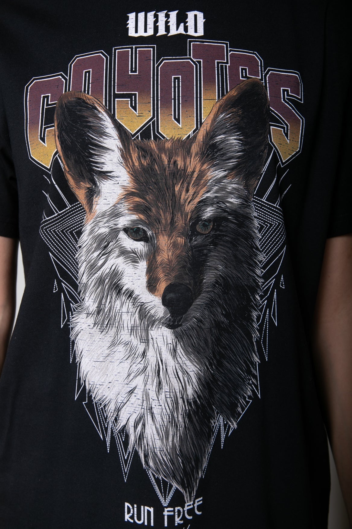 Colourful Rebel Wild Coyotes Loose Fit Tee | Black 