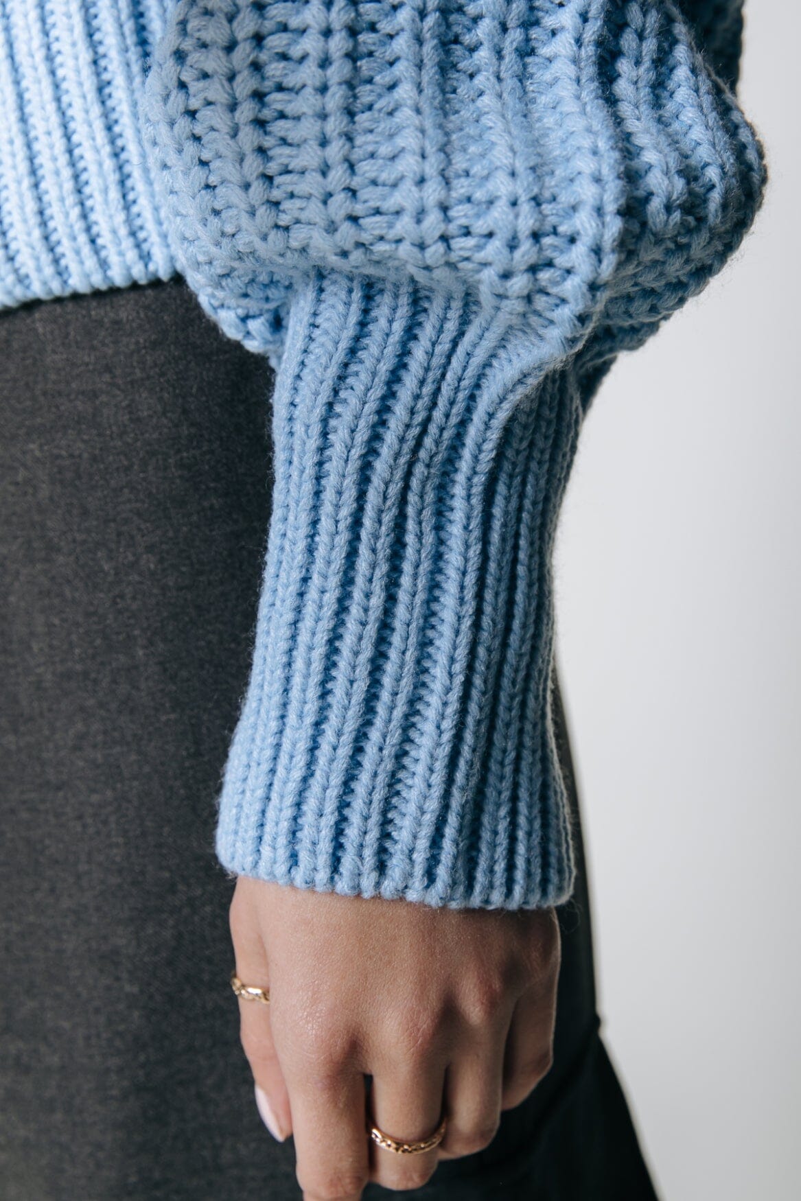 Colourful Rebel Yfke Knitwear Zip Pullover | Soft blue 