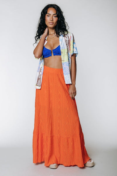 Colourful Rebel Yui Broderie Maxi Skirt | Bright orange 8720603276238