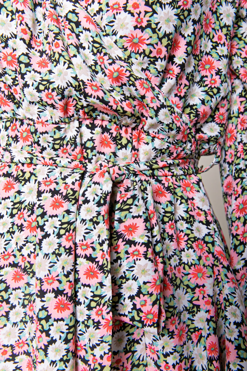 Colourful Rebel Ziggy Flower Mini Wrap Dress | Pink 