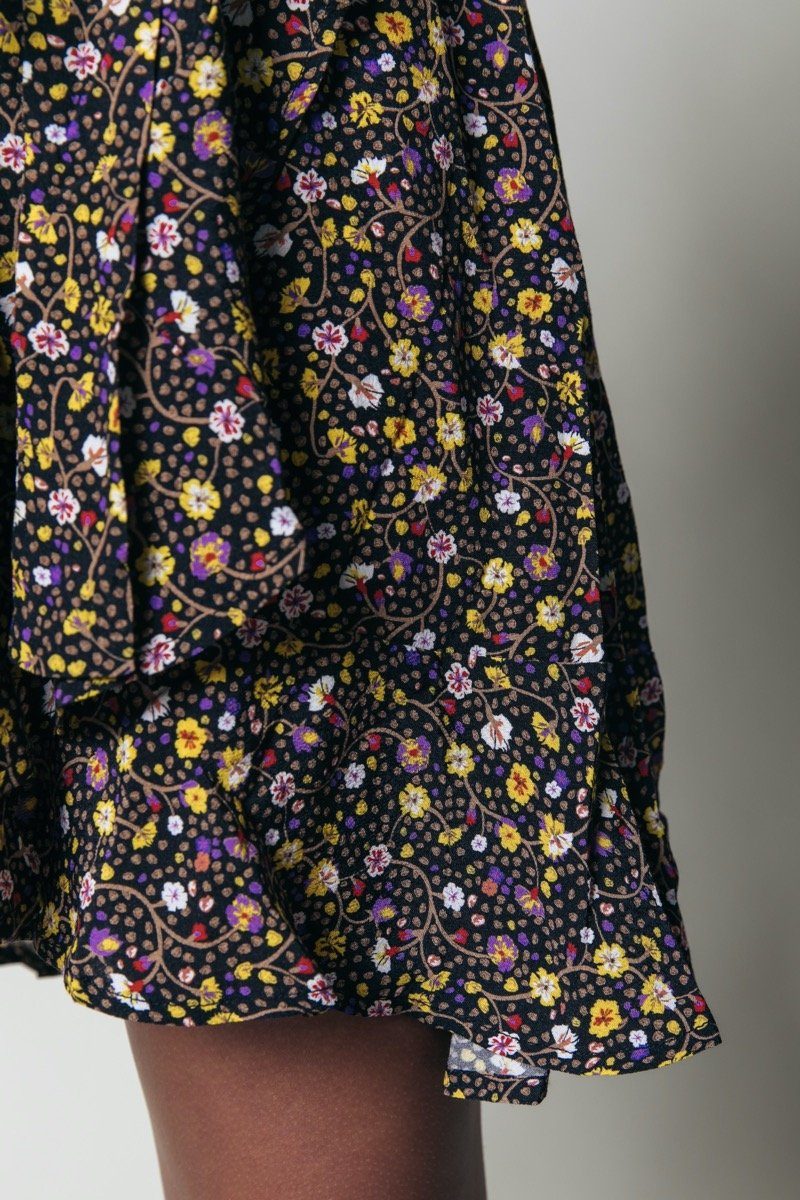 Colourful Rebel Ziggy Small Flower Mini Wrap Dress | Multicolor 